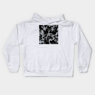 BLACK AND GRAY CAMOUFLAGE Kids Hoodie